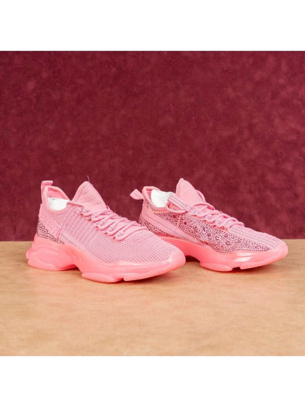 Women's Pink Lightweight Knit Sneakers